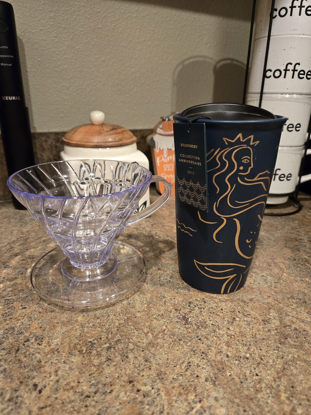 Starbucks Blue and Gold Anniversary Travel Tumbler - Mermaid Design